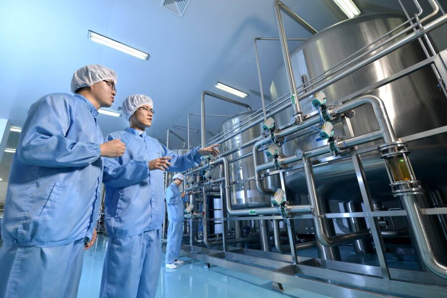 Engineers checking the operation of equipment